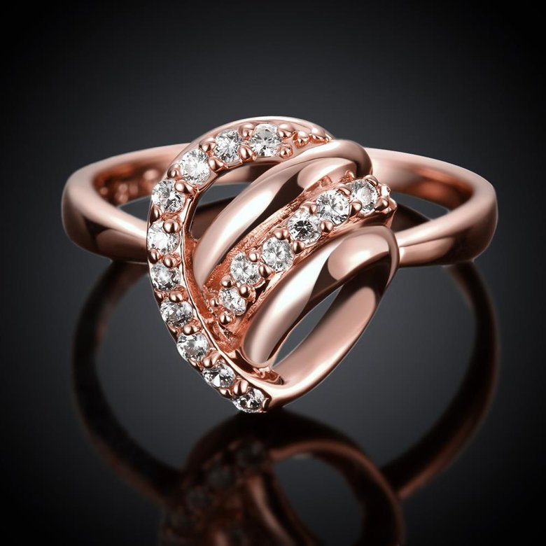Wholesale Classic Rose Gold Heart White CZ Ring TGGPR959 1