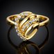 Wholesale Classic 24K Gold Heart White CZ Ring TGGPR966 1 small