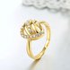 Wholesale Classic 24K Gold Heart White CZ Ring TGGPR966 2 small