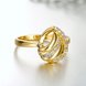 Wholesale Classic 24K Gold Heart White CZ Ring TGGPR966 3 small