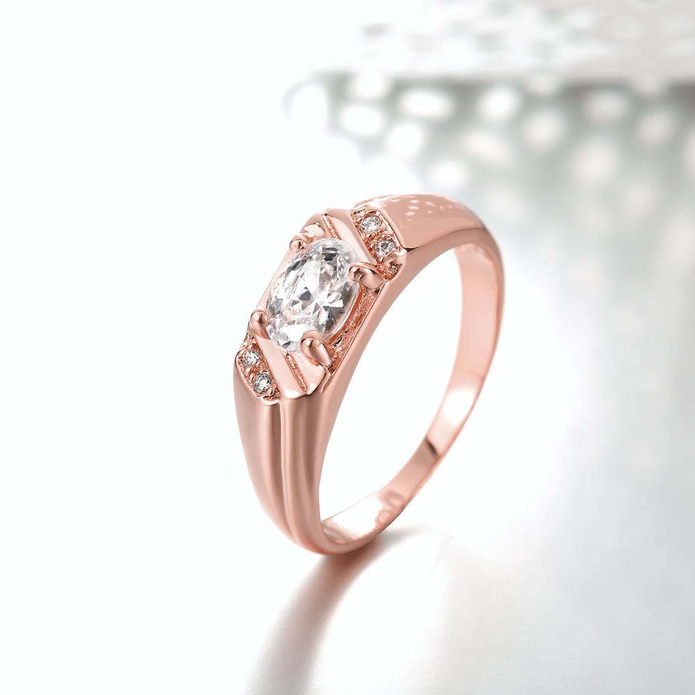 Wholesale Classic Rose Gold Round White CZ Ring TGGPR973 2
