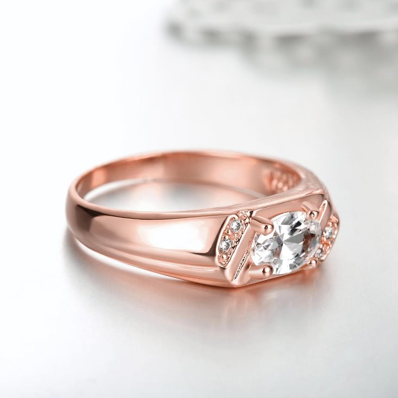 Wholesale Classic Rose Gold Round White CZ Ring TGGPR973 3