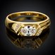 Wholesale Classic 24K Gold Round White CZ Ring TGGPR980 1 small