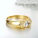 Wholesale Classic 24K Gold Round White CZ Ring TGGPR980 3 small