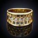 Wholesale Classic 24K Gold Geometric White CZ Ring TGGPR994 0 small