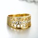 Wholesale Classic 24K Gold Geometric White CZ Ring TGGPR994 2 small