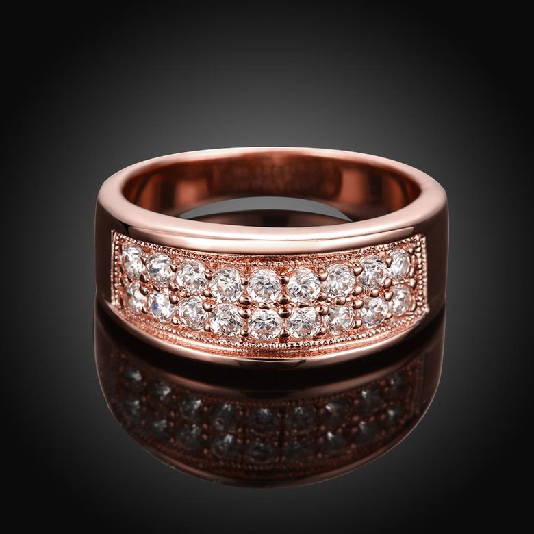 Wholesale Classic Rose Gold Round White CZ Ring TGGPR1012 1