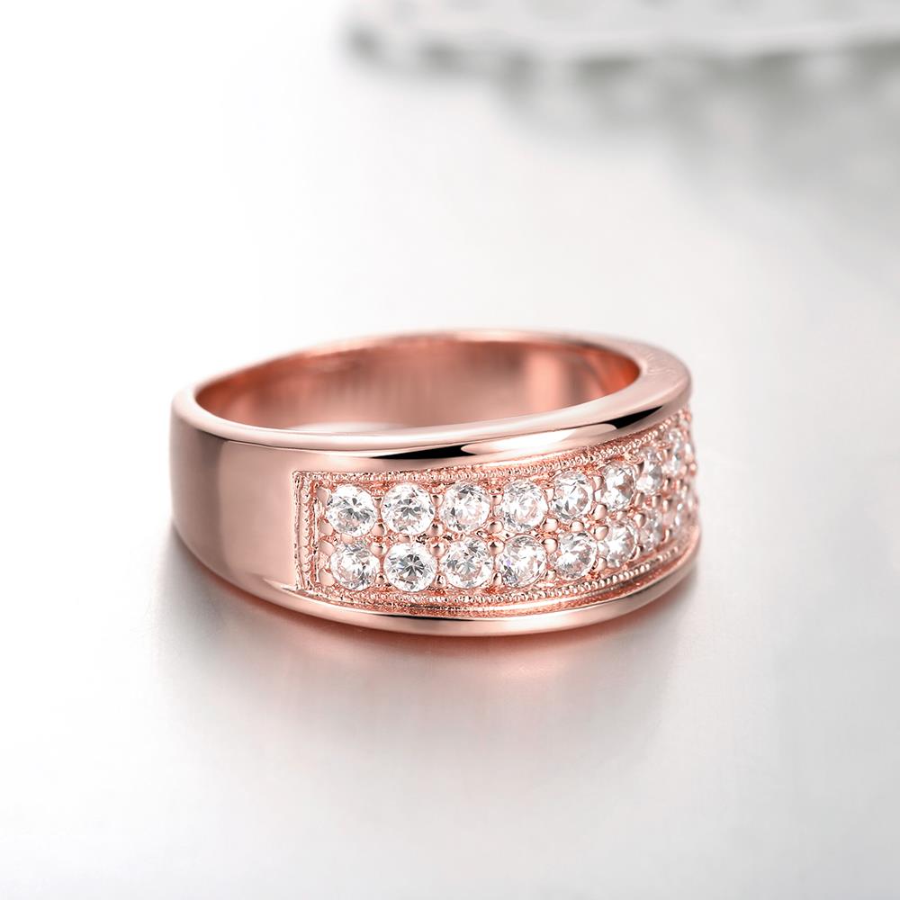 Wholesale Classic Rose Gold Round White CZ Ring TGGPR1012 3