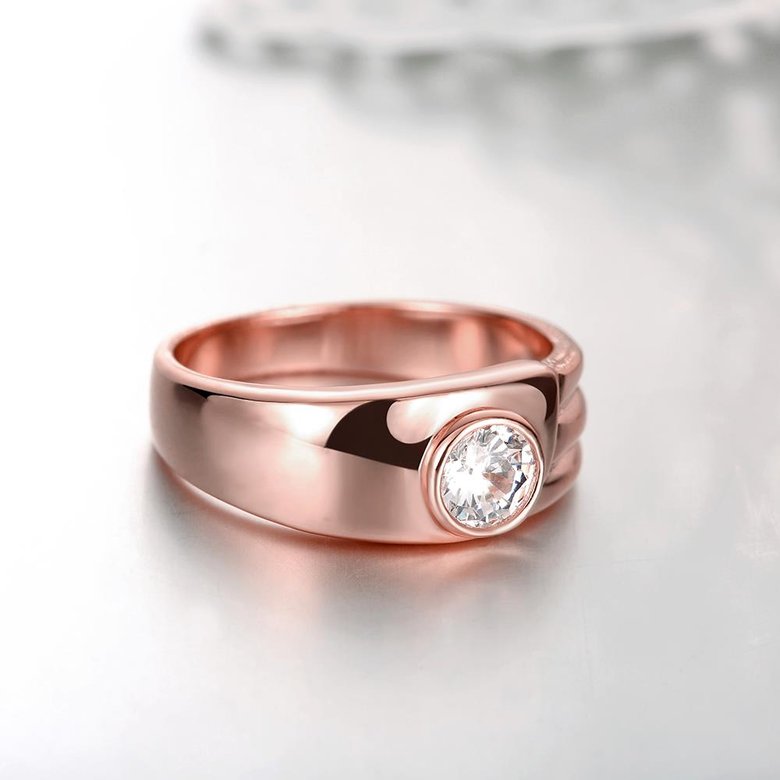 Wholesale Classic Rose Gold Round White CZ Ring TGGPR1026 3