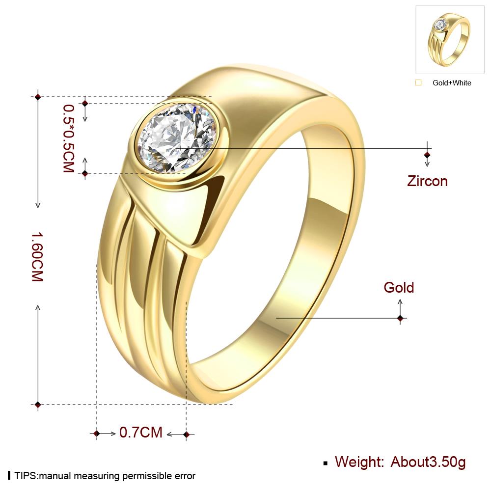 Wholesale Classic 10K Gold Round White CZ Ring TGGPR1033 0