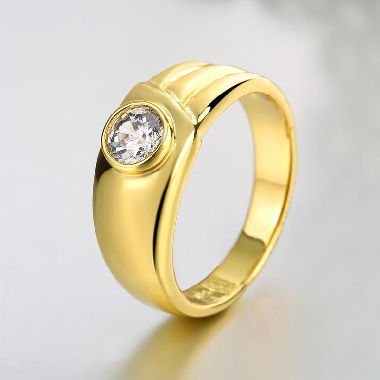 Wholesale Classic 10K Gold Round White CZ Ring TGGPR1033 2