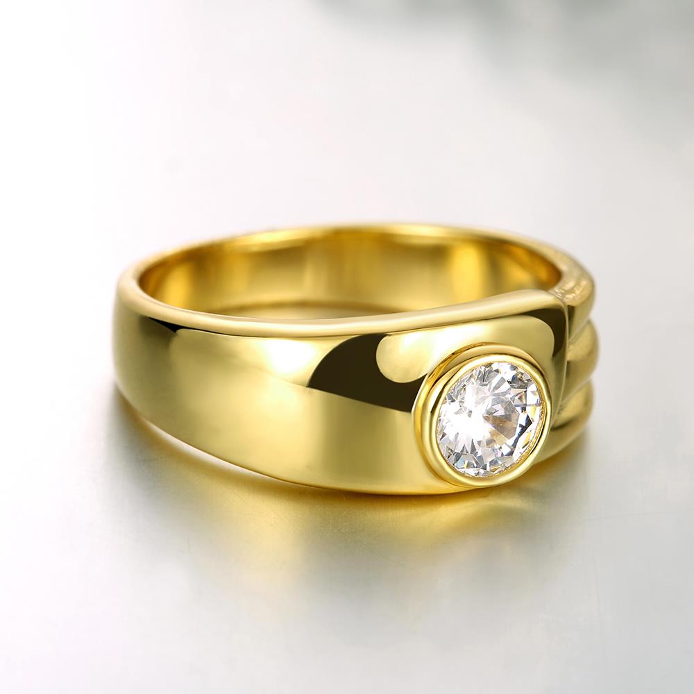 Wholesale Classic 10K Gold Round White CZ Ring TGGPR1033 3