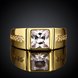 Wholesale Classic 24K Gold Geometric White CZ Ring TGGPR1098 1 small