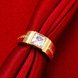 Wholesale Classic 24K Gold Geometric White CZ Ring TGGPR1098 2 small