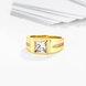 Wholesale Classic 24K Gold Geometric White CZ Ring TGGPR1098 3 small