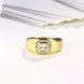 Wholesale Trendy 24K Gold Geometric White CZ Ring TGGPR1159 3 small