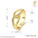 Wholesale Classic 24K Gold Feather White CZ Ring TGGPR1180 0 small