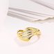 Wholesale Romantic 24K Gold Geometric White CZ Ring TGGPR1194 3 small