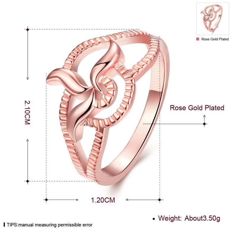 Wholesale Classic Rose Gold Plant Ring TGGPR1215 0