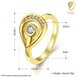 Wholesale Trendy 24K Gold Water Drop White CZ Ring TGGPR1249 0 small