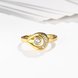 Wholesale Trendy 24K Gold Water Drop White CZ Ring TGGPR1249 3 small