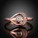Wholesale Trendy Rose Gold Water Drop White CZ Ring TGGPR1255 2 small