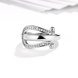 Wholesale Trendy Platinum Geometric White CZ Ring TGGPR1279 3 small