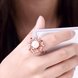 Wholesale Classic Rose Gold Plant Multicolor CZ Ring TGGPR1298 2 small
