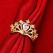 Wholesale Romantic 24K Gold Heart White CZ Ring TGGPR160 2 small