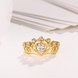 Wholesale Romantic 24K Gold Heart White CZ Ring TGGPR160 3 small