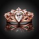 Wholesale Romantic Rose Gold Heart White CZ Ring  Wedding Rings Jewelry For Women Girls TGGPR005 4 small