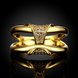 Wholesale Neg design fashion jewelry Classic 24K Gold Geometric White CZ Ring TGGPR237 0 small