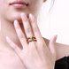 Wholesale Neg design fashion jewelry Classic 24K Gold Geometric White CZ Ring TGGPR237 1 small