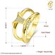 Wholesale Neg design fashion jewelry Classic 24K Gold Geometric White CZ Ring TGGPR237 2 small