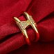 Wholesale Neg design fashion jewelry Classic 24K Gold Geometric White CZ Ring TGGPR237 4 small