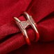 Wholesale Neg design fashion jewelry Classic rose Gold Geometric White CZ Ring TGGPR244 0 small