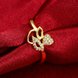 Wholesale New design 24K Gold Plant White CZ Ring Jewelry Wedding Anniversary Party  Gift TGGPR251 0 small