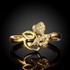Wholesale New design 24K Gold Plant White CZ Ring Jewelry Wedding Anniversary Party  Gift TGGPR251 2 small