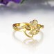 Wholesale New design 24K Gold Plant White CZ Ring Jewelry Wedding Anniversary Party  Gift TGGPR251 3 small