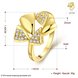 Wholesale Hot sale jewelry from China Trendy 24K Gold Heart White CZ Ring  TGGPR278 1 small
