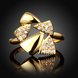 Wholesale Hot sale jewelry from China Trendy 24K Gold Heart White CZ Ring  TGGPR278 2 small