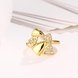 Wholesale Hot sale jewelry from China Trendy 24K Gold Heart White CZ Ring  TGGPR278 3 small