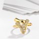 Wholesale Hot sale jewelry from China Trendy 24K Gold  White CZ Ring Fine Jewelry Wedding Anniversary Party  Gift TGGPR291 3 small