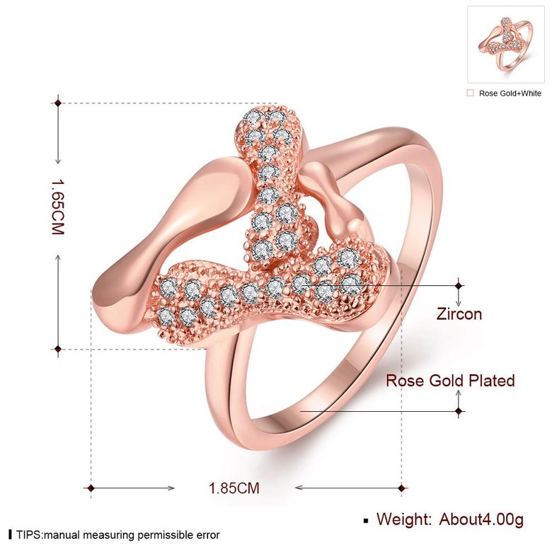 Wholesale Trendy Rose Gold Animal White CZ Ring  Fine Jewelry Wedding Anniversary Party  Gift TGGPR298 0