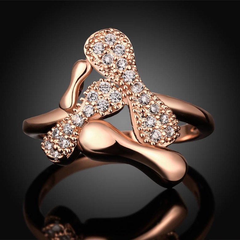 Wholesale Trendy Rose Gold Animal White CZ Ring  Fine Jewelry Wedding Anniversary Party  Gift TGGPR298 1