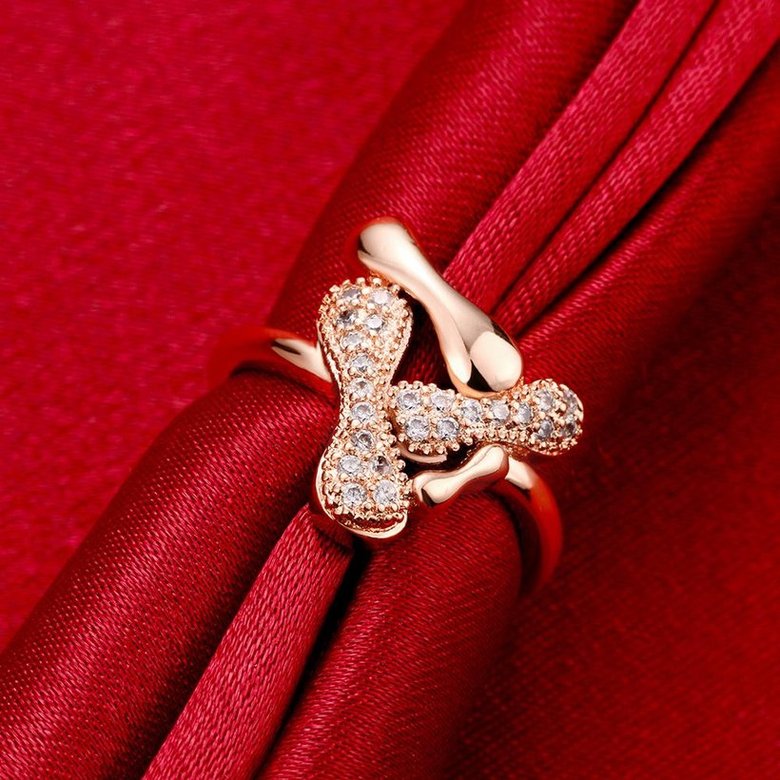 Wholesale Trendy Rose Gold Animal White CZ Ring  Fine Jewelry Wedding Anniversary Party  Gift TGGPR298 2