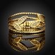 Wholesale New design 24K Gold Plant White CZ Ring Jewelry Wedding Anniversary Party  Gift TGGPR305 1 small