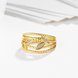 Wholesale New design 24K Gold Plant White CZ Ring Jewelry Wedding Anniversary Party  Gift TGGPR305 3 small
