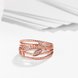 Wholesale Luxury  Romantic Design Rose Gold leaf Plant White CZ Ring   Vintage Bridal Round Engagement Ring TGGPR313 3 small