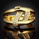 Wholesale Luxury Design  24K Gold Geometric White CZ Ring Classic wedding jewelry TGGPR321 1 small